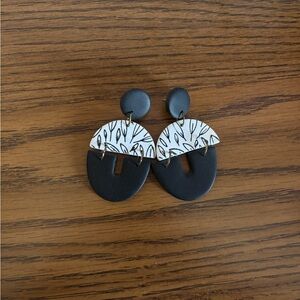 Stylish Black and White Patterned Earrings